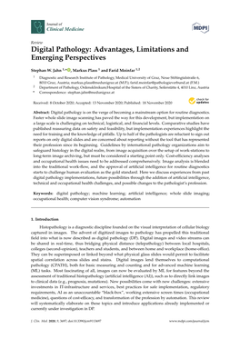 Digital Pathology: Advantages, Limitations and Emerging Perspectives