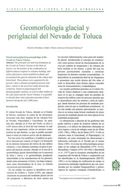 Geomorfología Glacial Y Periglacial Del Nevado De Toluca