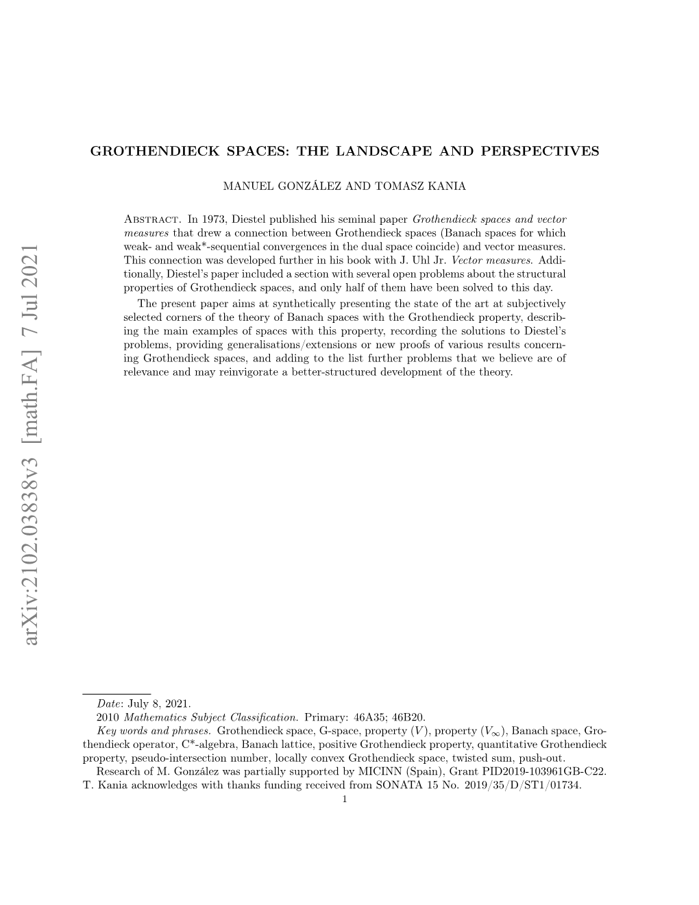 Arxiv:2102.03838V2 [Math.FA] 4 Mar 2021