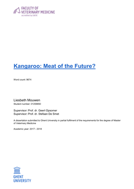 Kangaroo: Meat of the Future?