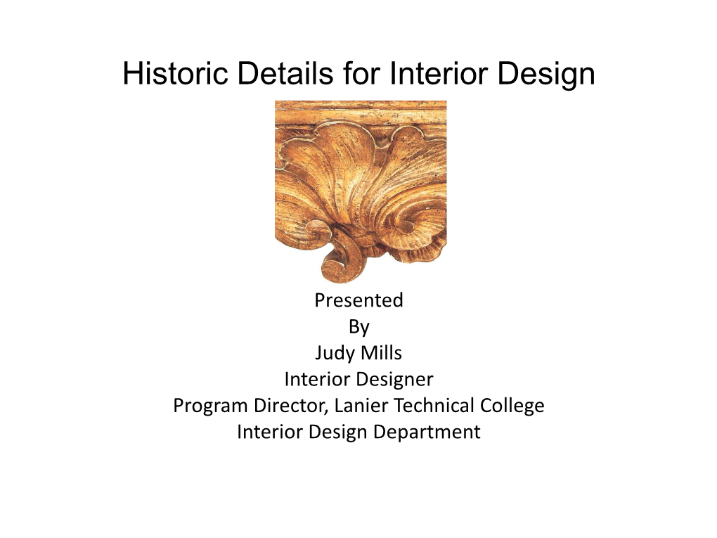 Historic Details for Interior Design