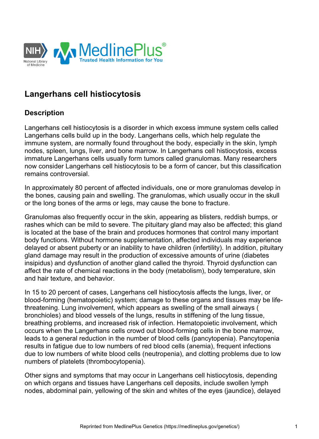 Langerhans Cell Histiocytosis