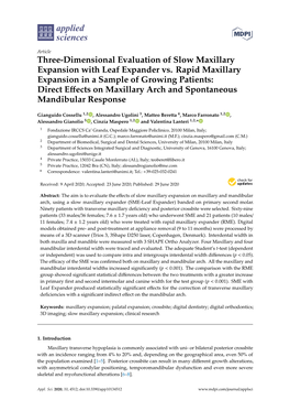 Three-Dimensional Evaluation of Slow Maxillary Expansion with Leaf Expander Vs