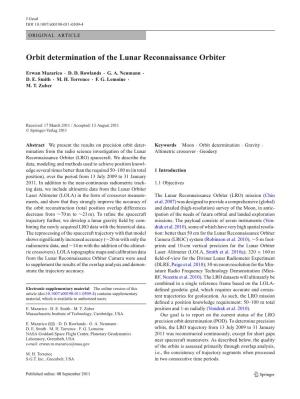 Orbit Determination of the Lunar Reconnaissance Orbiter