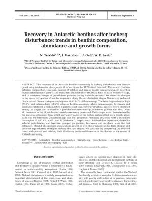Recovery in Antarctic Benthos After Iceberg Disturbance: Trends in Benthic Composition, Abundance and Growth Forms