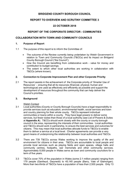 Bridgend County Borough Council Report to Overview