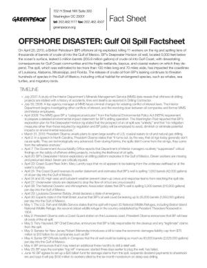Gulf Oil Spill Factsheet