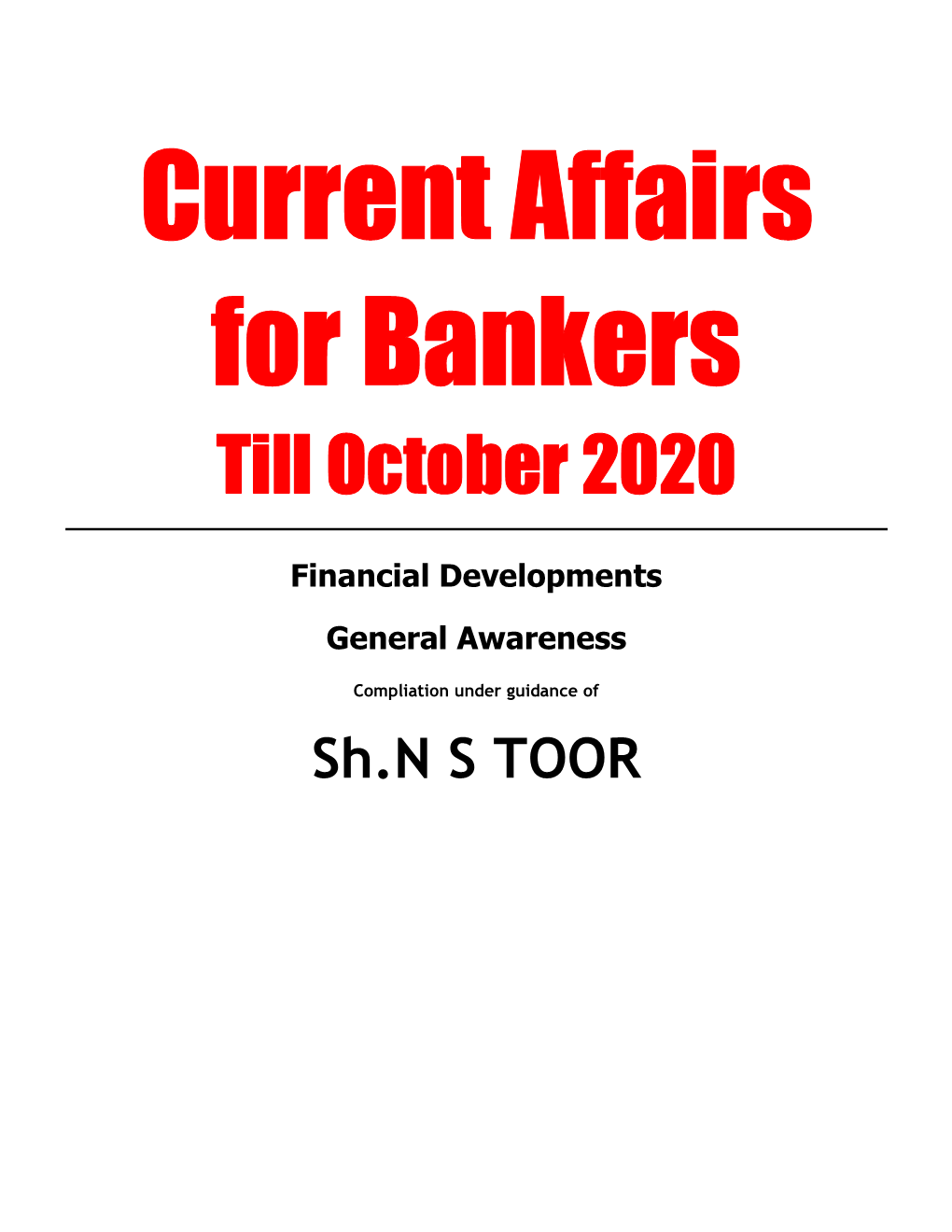 Current Affairs October 2020