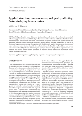 Eggshell Structure, Measurements, and Quality-Affecting Factors in Laying Hens: a Review