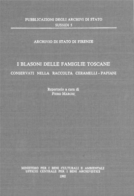 I Blasoni Delle Famiglie Toscane Conservati Nella