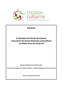 2015-01-12 Empreendedorismo E Inovação Social. RELATÓRO.Pdf