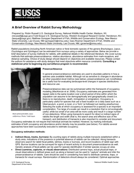 A Brief Overview of Rabbit Survey Methodology