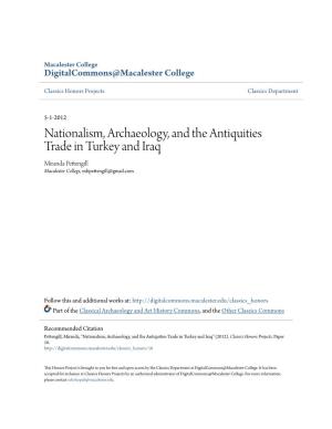 Nationalism, Archaeology, and the Antiquities Trade in Turkey and Iraq Miranda Pettengill Macalester College, Mbpettengill@Gmail.Com