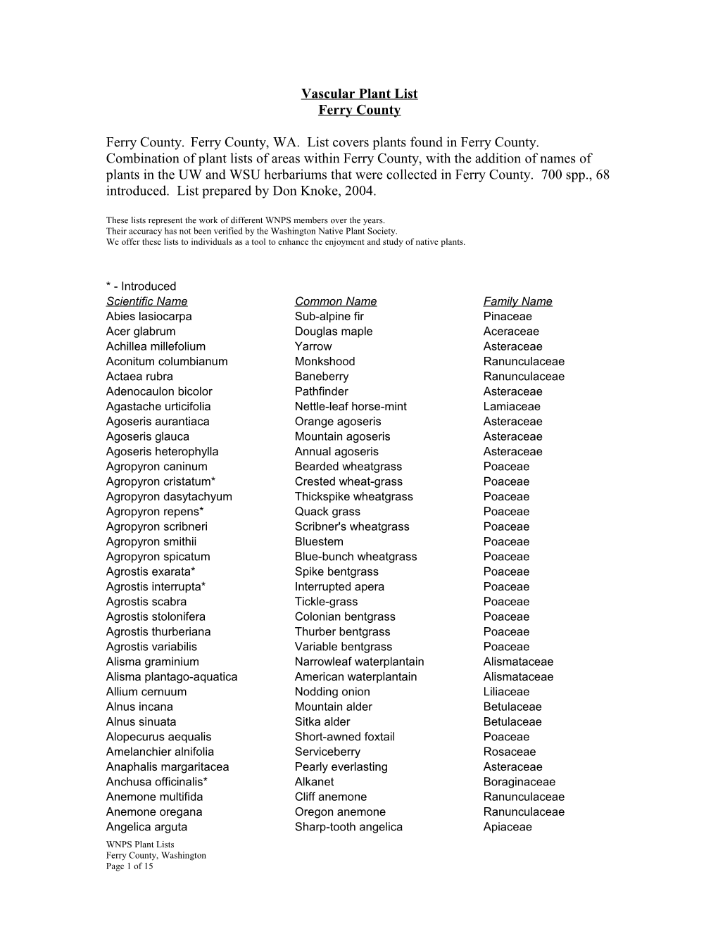 Vascular Plant List s7