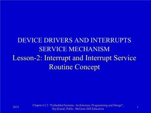 Lesson-2: Interrupt and Interrupt Service Routine Concept