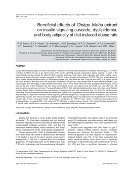 Beneficial Effects of Ginkgo Biloba Extract on Insulin Signaling Cascade, Dyslipidemia, and Body Adiposity of Diet-Induced Obese Rats