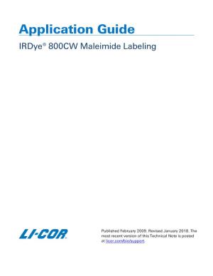 Irdye 800CW Maleimide Labeling Application Guide