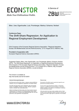 An Application to Regional Employment Development