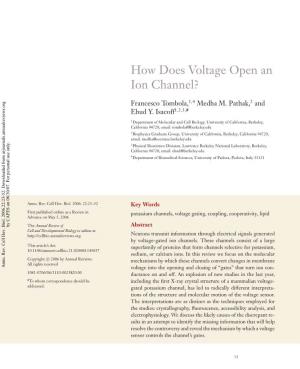 How Does Voltage Open an Ion Channel?