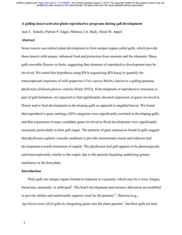 A Galling Insect Activates Plant Reproductive Programs During Gall Development