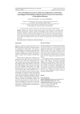 New and Additional Records of Earthworms (Oligochaeta: Lumbricidae) from Bulgaria: First Finding of Endemic Species Cernosvitovia Munteniana on the Balkan Peninsula