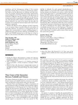 Time Course of the Interaction Between Tadalafil and Nitrates