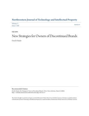 New Strategies for Owners of Discontinued Brands David S