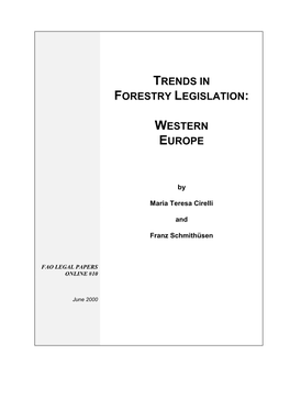 Trends in Forestry Legislation: Western Europe