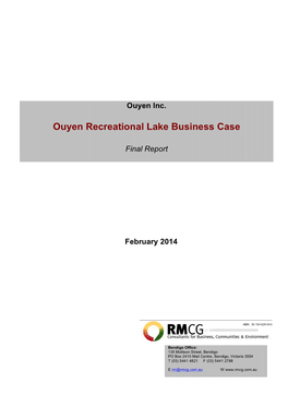 Ouyen Recreational Lake Business Case