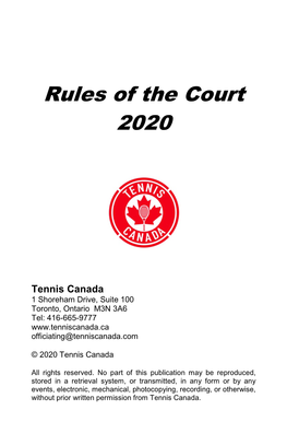 The Rules of the Court 2020