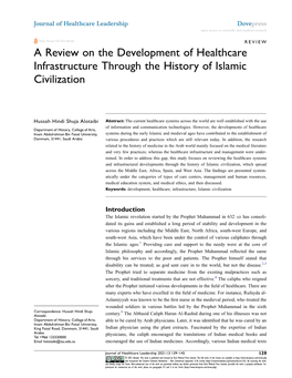 A Review on the Development of Healthcare Infrastructure Through the History of Islamic Civilization