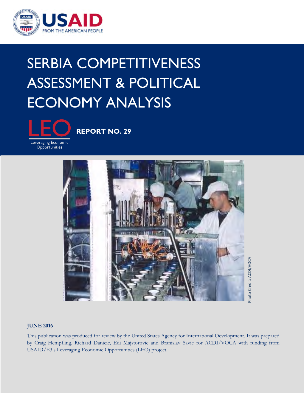 Serbia Competitiveness Assessment & Political