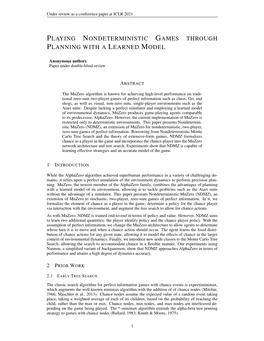 Playing Nondeterministic Games Through Planning with a Learned