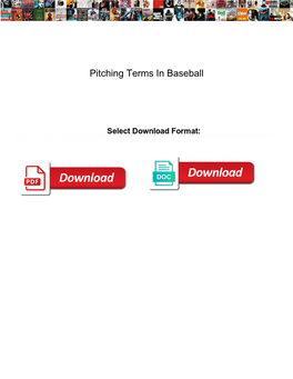 Pitching Terms in Baseball