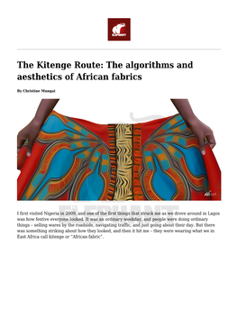 The Kitenge Route: the Algorithms and Aesthetics of African Fabrics