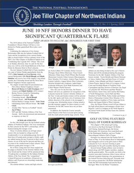 June 10 Nff Honors Dinner to Have Significant Quarterback Flare