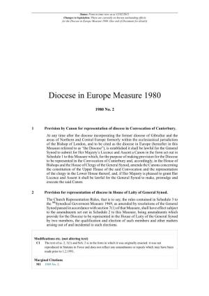 Diocese in Europe Measure 1980
