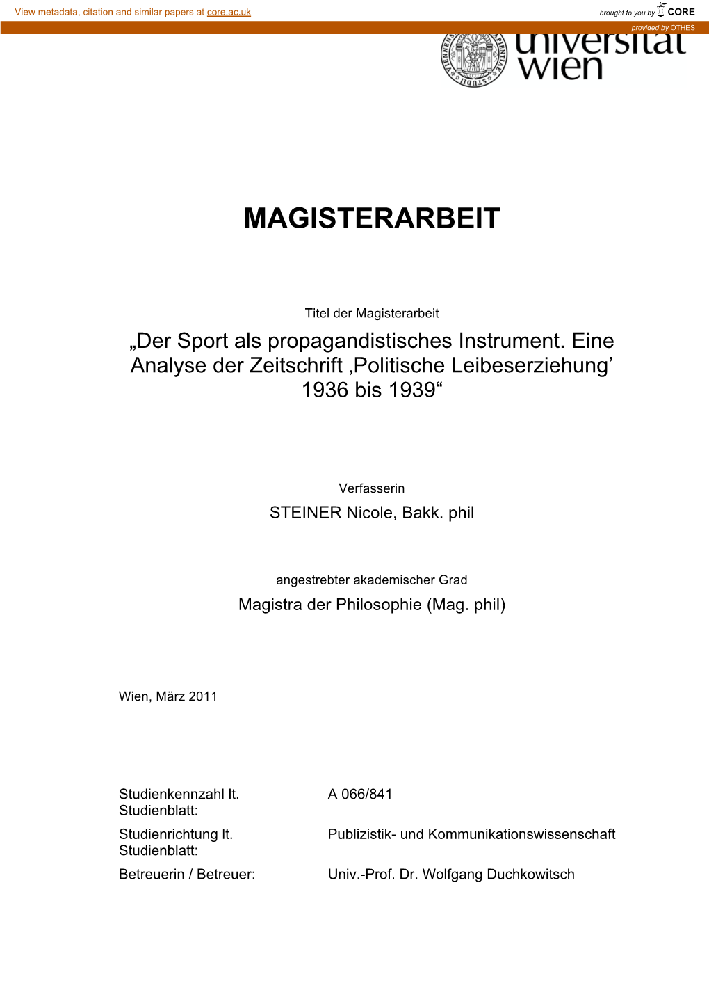 Magisterarbeit