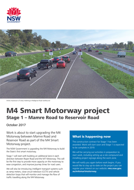 M4 Smart Motorway Project Stage 1 – Mamre Road to Reservoir Road