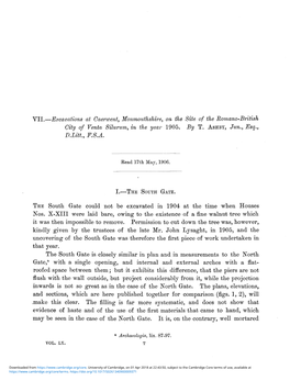 VII.—Excavations at Gaerwent, Monmouthshire, on the Site of the 'Romano-British City of Venta Silurum, in the Year 1905