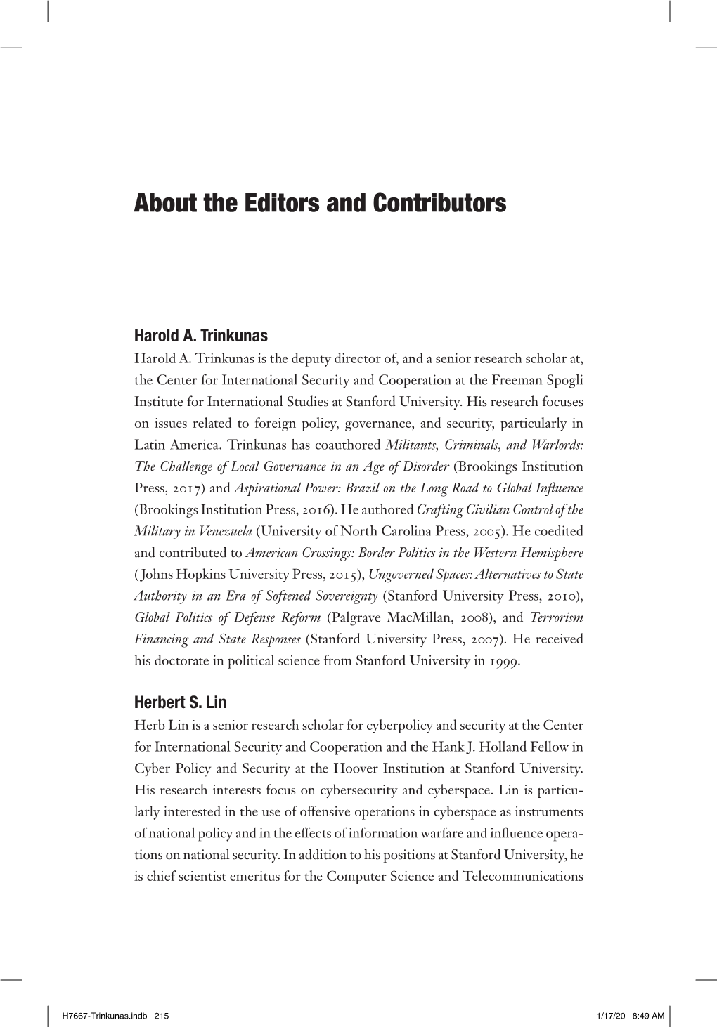 About the Editors and Contributors