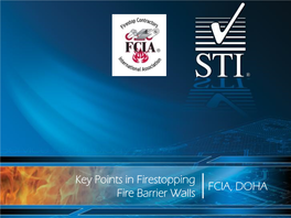 Key Points in Firestopping Fire Barrier Walls FCIA, DOHA