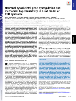 Neuronal Cytoskeletal Gene Dysregulation and Mechanical