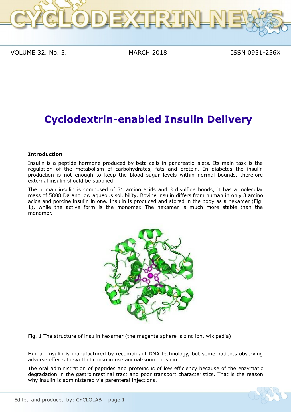 Cyclodextrin-Enabled Insulin Delivery