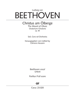 Christus Am Ölberge the Mount of Olives Oratorium/Oratorio Op