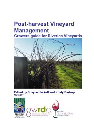 Post-Harvest Vineyard Management Riverina