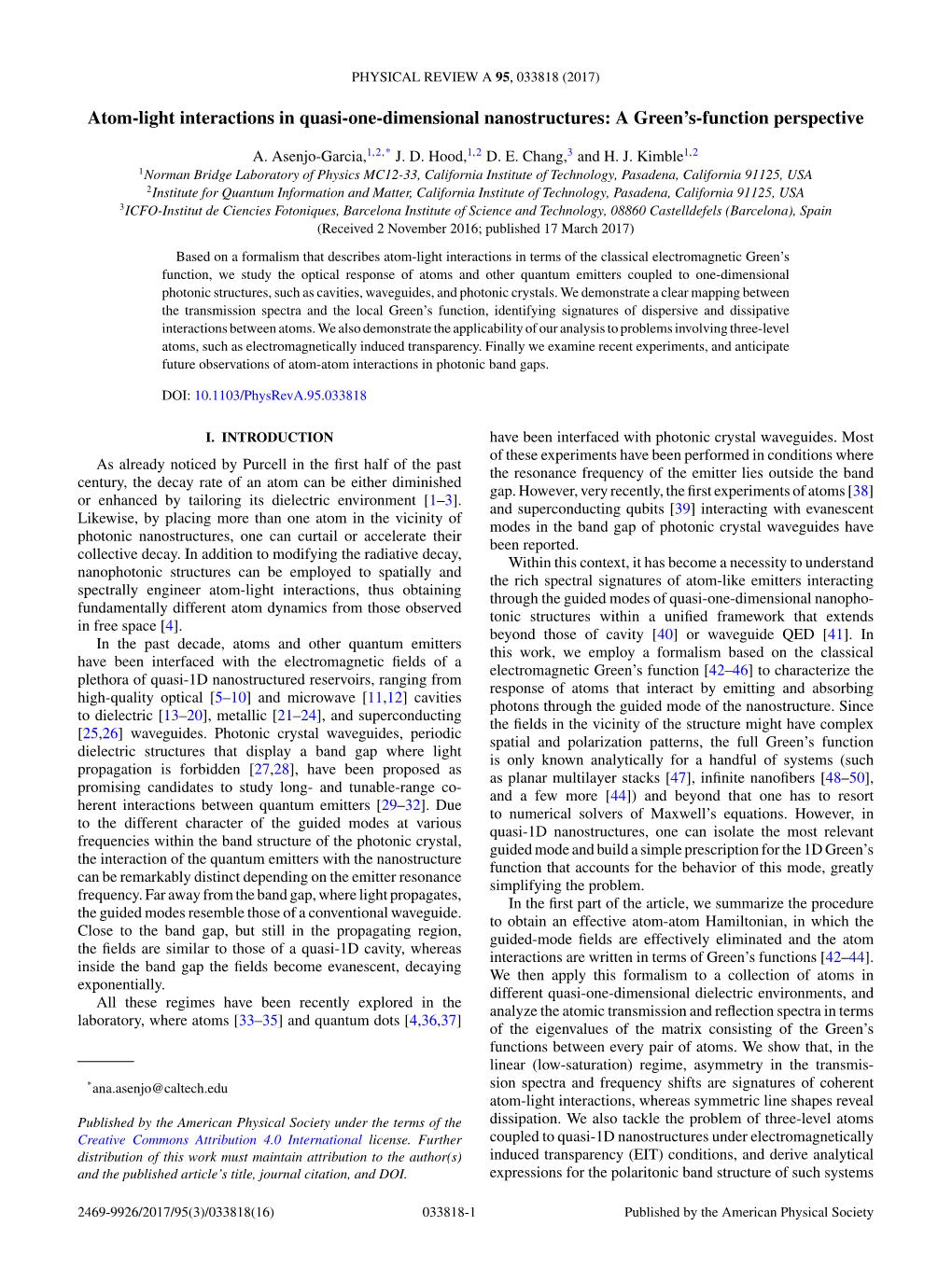 Atom-Light Interactions in Quasi-One-Dimensional Nanostructures: a Green’S-Function Perspective