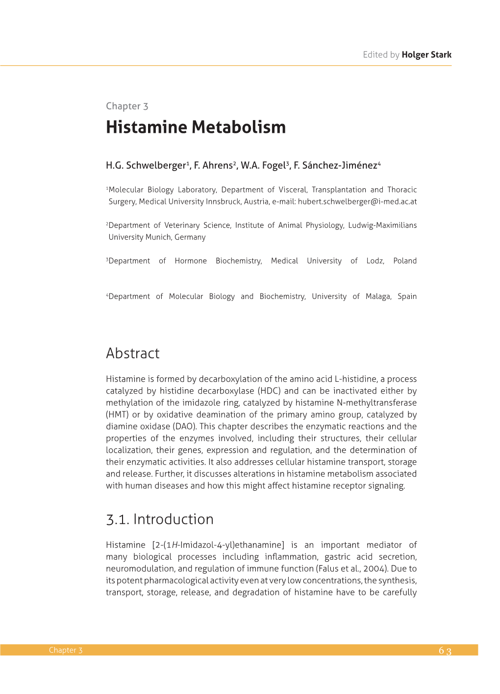 Histamine Metabolism