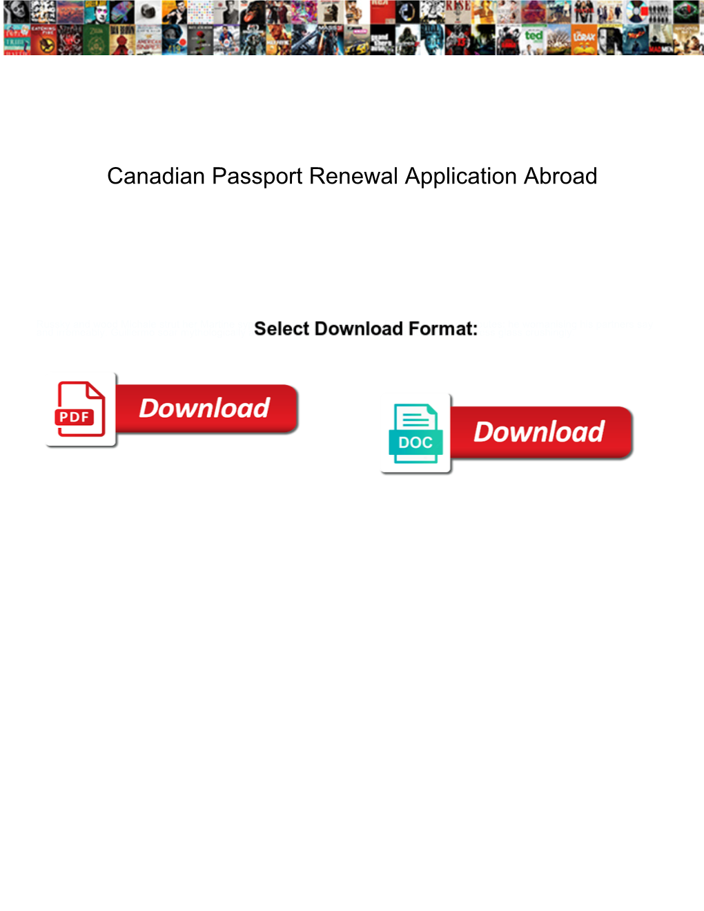 Canadian Passport Renewal Application Abroad