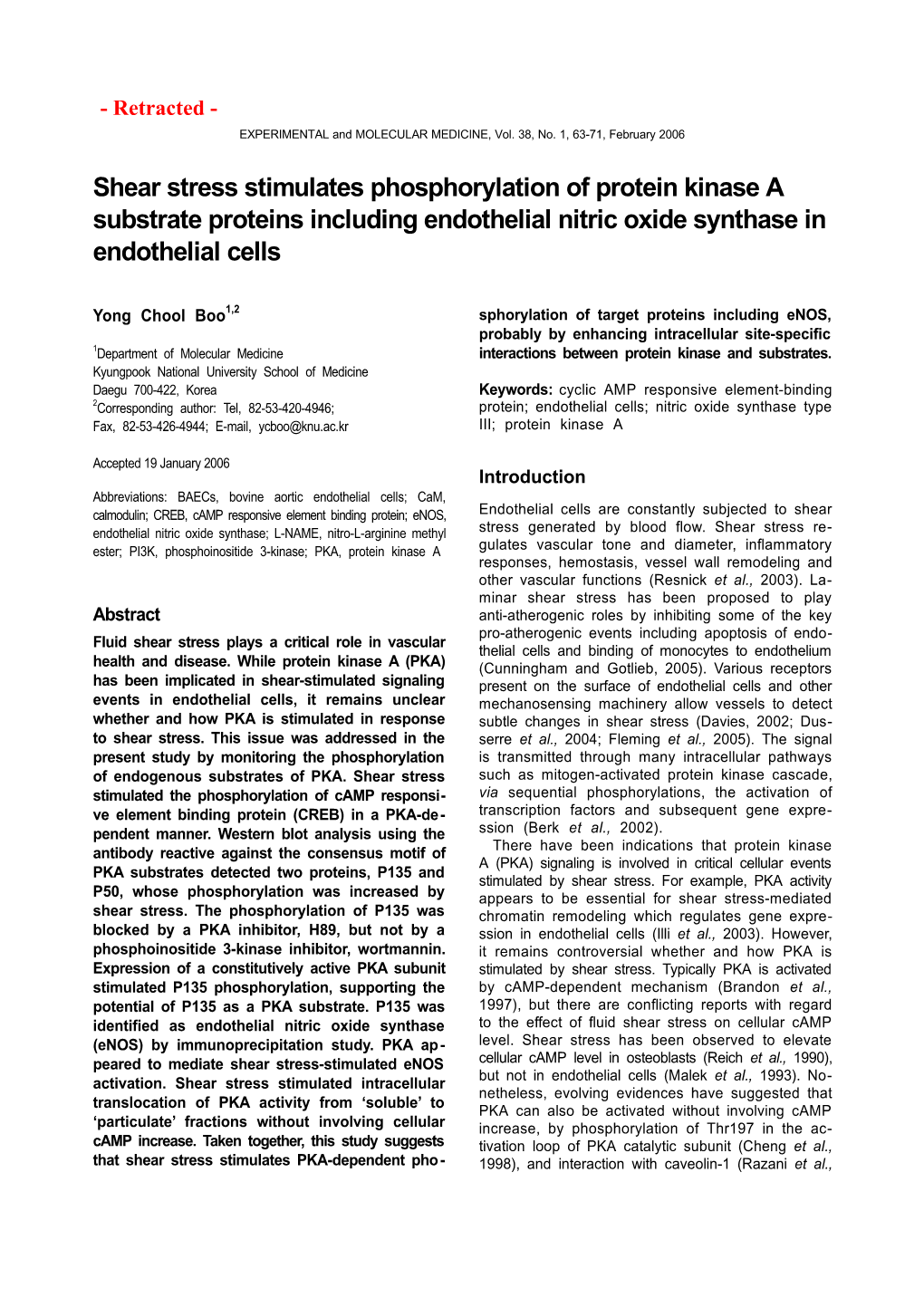 Shear Stress Stimulates Phosphorylation of Protein Kinase a Substrate Proteins Including Endothelial Nitric Oxide Synthase in Endothelial Cells